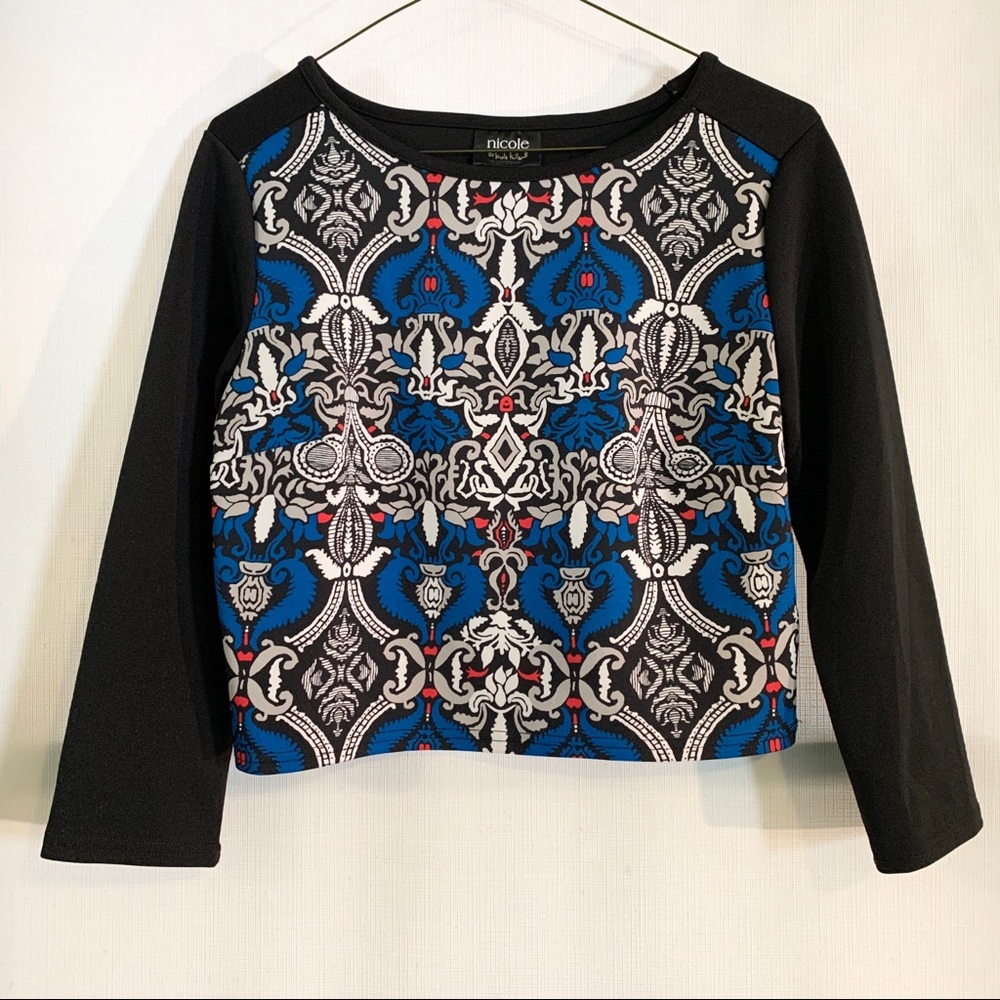 Damask print crop top